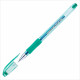 Ручка гелевая прозрачный корпус резиновый упор (Crown) зеленый, 0,7мм арт.HJR-500RNB (Ст.12)