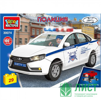 Конструктор пластиковый LADA vesta Полиция 29 деталей (Город мастеров) арт 30074-KK Конструктор пластиковый LADA vesta Полиция 29 деталей (Город мастеров) арт 30074-KK