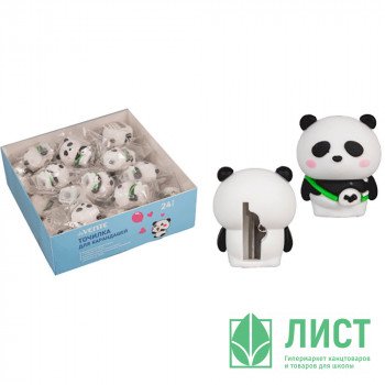 Точилка пластиковая (deVENTE) Panda 1 отверстие покрытие Soft Touch арт.8031313 Точилка пластиковая (deVENTE) Panda 1 отверстие покрытие Soft Touch арт.8031313