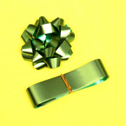 Набор д/упаковки "Перламутр" (Бант 6см,лента 2см*3м) зеленый арт.144-0203