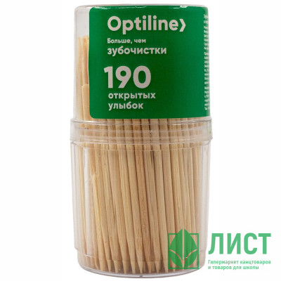 Зубочистки 190 штук в упаковке Optiline Зубочистки 190 штук в упаковке Optiline