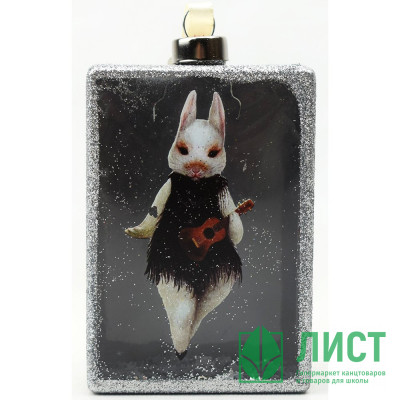 Украшение декоративное "Джазовый зайчик в серебре" 11,4см арт.89902 Украшение декоративное "Джазовый зайчик в серебре" 11,4см арт.89902