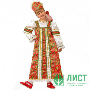 Костюм Д (РУССКАЯ СКАЗКА) Аленушка (платье,головной убор) р.26/104-36/140 ткань арт.5220 Костюм Д (РУССКАЯ СКАЗКА) Аленушка (платье,головной убор) р.26/104-36/140 ткань арт.5220