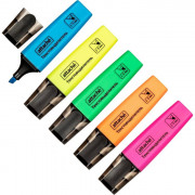 Маркер флюорисцентный набор Attache Colored 1-5мм 5шт желтый/зеленый/оранжевый/розовый/голубой арт.958569