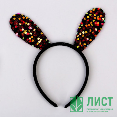 Ободок "Ушки зайчика" с пайетками арт.7725978 Ободок "Ушки зайчика" с пайетками арт.7725978