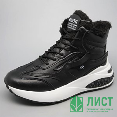 Кроссовки для девочки (MAIDI) черные верх-искусственная кожа подкладка - шерсть артикул 179-1 Кроссовки для девочки (MAIDI) черные верх-искусственная кожа подкладка - шерсть артикул 179-1