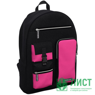 Рюкзак для девочек (ErichKrause) ActiveLine Black&amp;Pink черный 40x29x16 см арт.60374 Рюкзак для девочек (ErichKrause) ActiveLine Black&Pink черный 40x29x16 см арт.60374