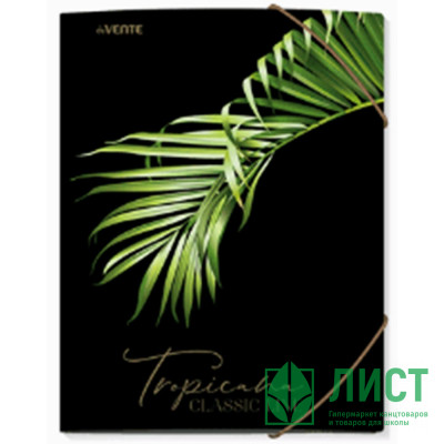 Папка с резинкой &quot;deVENTE. Tropicana&quot; A4 (240x320 мм) 400 мкм, фактура &quot;песок&quot; тиснение фольгой, вертикальная резинка, 3 клапана, индивидуальная упаковка Папка с резинкой "deVENTE. Tropicana" A4 (240x320 мм) 400 мкм, фактура "песок" тиснение фольгой, вертикальная резинка, 3 клапана, индивидуальная упаковка