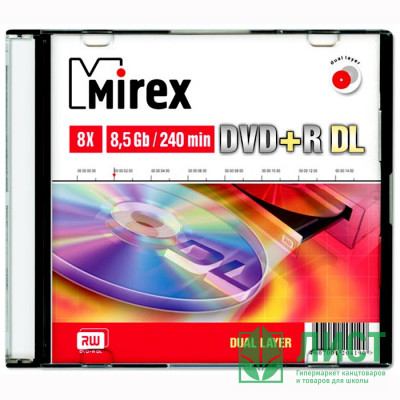 Диск DVD+R Mirex 8.5 Gb, 8x, Slim Case (1), Dual Layer (1/50) Диск DVD+R Mirex 8.5 Gb, 8x, Slim Case (1), Dual Layer (1/50)