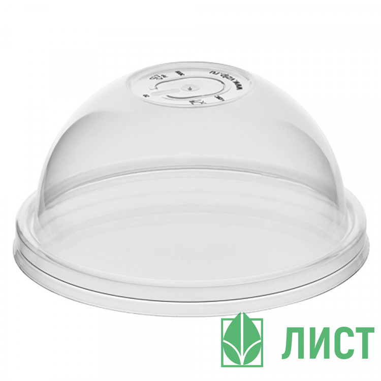 Крышка пластиковая, цвет прозрачный, купольная D=90мм (к стаканам 451655, 451657)