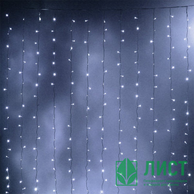Гирлянда эл.д/улицы занавес Дождь 3*2,5м 480LED (св.провод) цв.белый мерц. IP-65 арт.725-510 Гирлянда эл.д/улицы занавес Дождь 3*2,5м 480LED (св.провод) цв.белый мерц. IP-65 арт.725-510