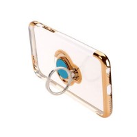 Чехол силиконовый FaisON для SAMSUNG Galaxy J6 (2018) держатель под палец магнит золотой