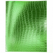 Тетрадь А5 клетка 48 листов бумвинил скоба (Hatber) Metallic CROCO Зеленый арт 48Т5бвВ1