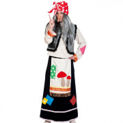 Костюм Баба Яга (блузка,юбка с фартуком,жилет,косынка) арт.1008