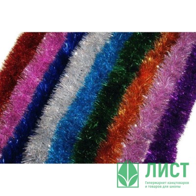 Мишура 10*200см №27 &quot;Норка&quot; на проволоке цв. серебро (Ст.40) Мишура 10*200см №27 "Норка" на проволоке цв. серебро (Ст.40)