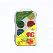 Акварельные краски 16 цветов (ГАММА) ПЧЕЛКА пластиковая коробка без кисти арт.212042