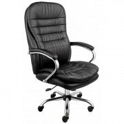 Кресло для руководителя хром/эко-кожа AV118 МК черный