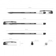 Ручка гелевая прозрачный корпус EK 46796 G-POINT черный 0,38мм, игла в индивидуальном пакете