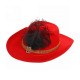 Шляпа карнавальная "Мушкетер красный с пером" арт.770-0346