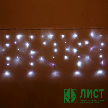 Гирлянда эл.д/улицы занавес Бахрома 3*0,4/0,6м 100LED &quot;Мерцание&quot; цв.белый (св.провод) 1реж IP-54 арт.183-289 Гирлянда эл.д/улицы занавес Бахрома 3*0,4/0,6м 100LED "Мерцание" цв.белый (св.провод) 1реж IP-54 арт.183-289