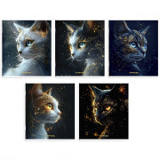 Тетрадь А5 клетка 48 листов скоба (Феникс) Астральные коты выборочный твин-лак ассорти арт.68574