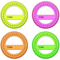 Транспортир 10см 360° (СТАММ) NEON Cristal