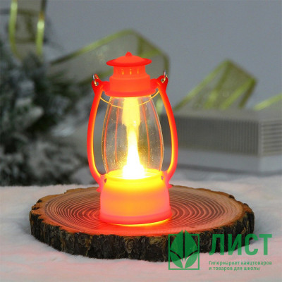 Сувенир с подсветкой LED &quot;Фонарь Семейный вечер&quot; 13см цв.красный арт.700-0625 Сувенир с подсветкой LED "Фонарь Семейный вечер" 13см цв.красный арт.700-0625