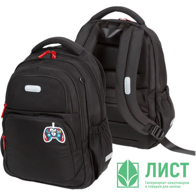 Рюкзак для мальчиков deVENTE Зум. Игровой монстр (Zoom. Game Monster) 38х30х19см черный арт.7033629 Рюкзак для мальчиков deVENTE Зум. Игровой монстр (Zoom. Game Monster) 38х30х19см черный арт.7033629