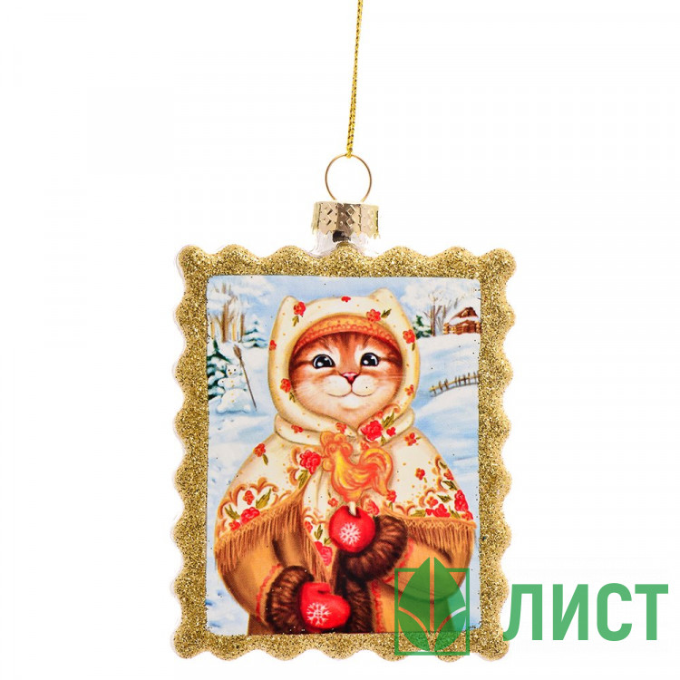 Украшение декоративное "Котик в платочке" 9,3см арт.89875