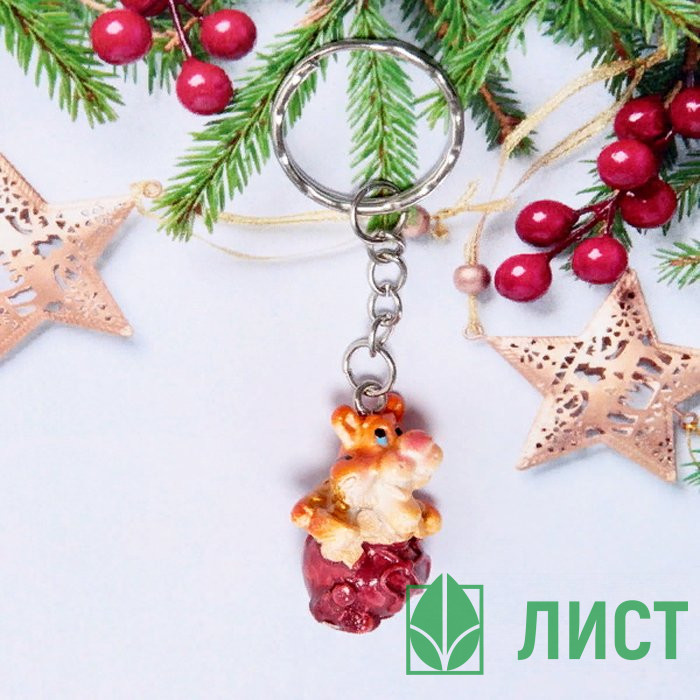 Брелок "Тигр Гром с мешком денег" 3*2,5см в ассортименте арт.541-430
