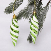 Фигурка на ёлку пластик 10см "Сосулька витая" 02шт/наб. цв.салатовый арт.916-0344