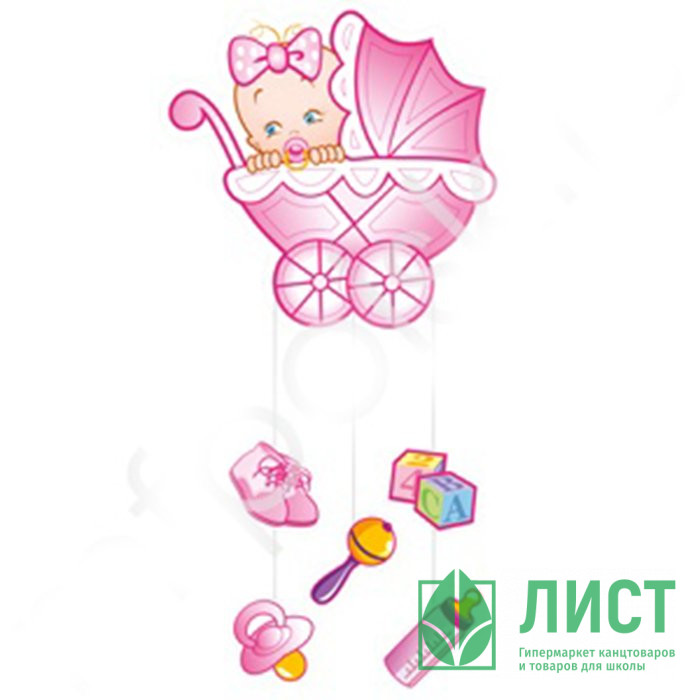 Гирлянда-подвеска Малыш розовый 75*40см арт.6029623