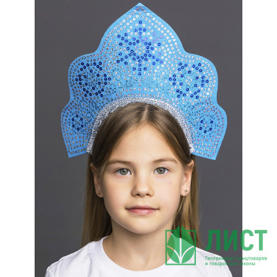 Кокошник детский "Снегурочка Танюшка" бирюзовый б/р арт.3027 к22 Кокошник детский "Снегурочка Танюшка" бирюзовый б/р арт.3027 к22