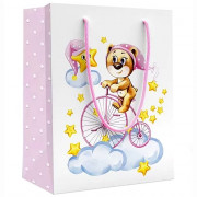 Пакет подароч. бумаж. 23*18см"Мишка на велосипеде" арт.15.11.01990