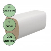 Полотенце бумажное Система H3 V-сложение 1-сл 200л белое (21*21,6см) (Ст.20) Veiro