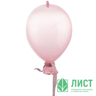 Украшение декоративное стекло 10см &quot;Воздушный шарик&quot; розовый арт.10114 Украшение декоративное стекло 10см "Воздушный шарик" розовый арт.10114