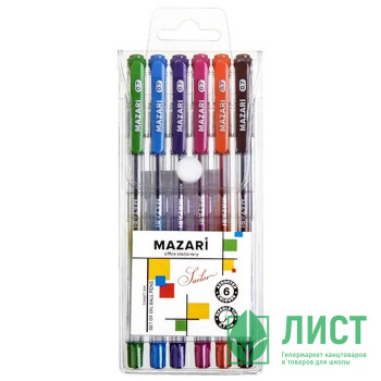 Набор ручек маслянных 6 цветов (Mazari) Sailor  в пластиковом блистере арт.M-5700-6 Набор ручек маслянных 6 цветов (Mazari) Sailor  в пластиковом блистере арт.M-5700-6
