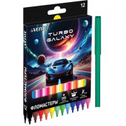 Фломастеры (deVENTE) Turbo Galaxy 12 цветов вентилируемый колпачок картонная коробка арт.5081627