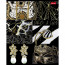 Тетрадь А5 клетка 48 листов скоба (Hatber) Fashion gold матовая ламинация 3D фольга 5 дизайнов ассорти арт 48Т5лофВ1 - 