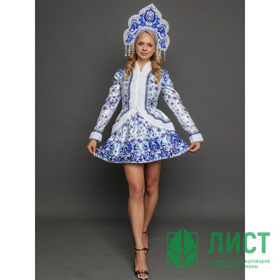 Костюм взрослый Снегурочка Пелагея (кафтан,юбка,кокошник) р.44, р.50 арт.3040 к-24 Костюм взрослый Снегурочка Пелагея (кафтан,юбка,кокошник) р.44, р.50 арт.3040 к-24