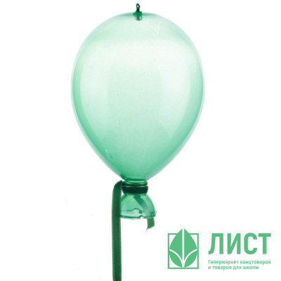 Украшение декоративное стекло 10см &quot;Воздушный шарик&quot; зеленый арт.10115 Украшение декоративное стекло 10см "Воздушный шарик" зеленый арт.10115