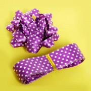 Набор для упаковки "Горошек" (Бант 6см,лента 2см*3м) фиолетовый арт.144-0091