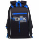 Рюкзак для мальчика школьный (Grizzly) арт.RB-458-1/1 черный-синий + мешок 28х39х17 см