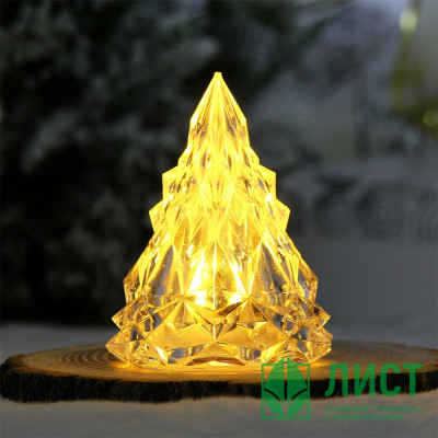 Сувенир с подсветкой LED &quot;Ёлочка Кристальная&quot; 08см свет.т.белый арт.700-0634 Сувенир с подсветкой LED "Ёлочка Кристальная" 08см свет.т.белый арт.700-0634