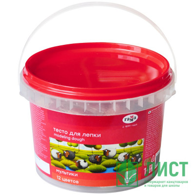 Тесто для лепки 12 цветов по 25 грамм банка Мультики (ГАММА) арт.150722_02 Тесто для лепки 12 цветов по 25 грамм банка Мультики (ГАММА) арт.150722_02