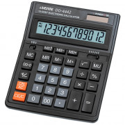 Калькулятор настольный 12 разрядный двойное питание  deVENTE 153x199x31 (DD-4442) черный (аналог SDC-444S) (Ст.1)