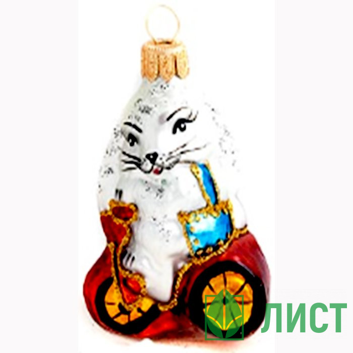Украшение декоративное стекло "Кролик на велосипеде" п/у арт.ФУ-364