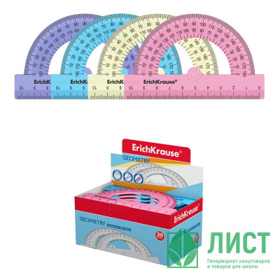 Транспортир 10см 180° (ErichKrause) Pastel ассорти арт.57900 Транспортир 10см 180° (ErichKrause) Pastel ассорти арт.57900