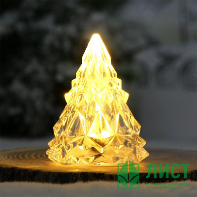 Сувенир с подсветкой LED &quot;Ёлочка Кристальная&quot; 08см свет.т.белый арт.700-0636 Сувенир с подсветкой LED "Ёлочка Кристальная" 08см свет.т.белый арт.700-0636