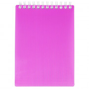 Блокнот А6 пластиковая обложка на гребне 80 листов (Hatber) LINE NEON Розовый арт.80Б6В1гр_03033